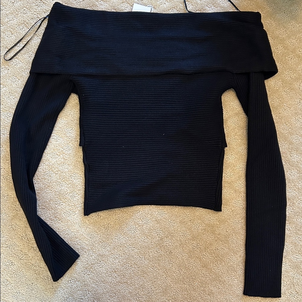Astr Black Off-Shoulder Sweater, Medium NWT - Picture 8 of 8